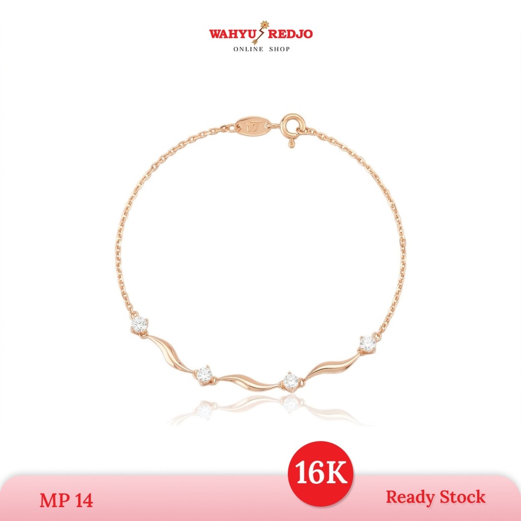WAHYU REDJO - GELANG EMAS 16K LOTUS MODEL LENGKOK MATA ELEGAN & DAILYWEAR (PMR)