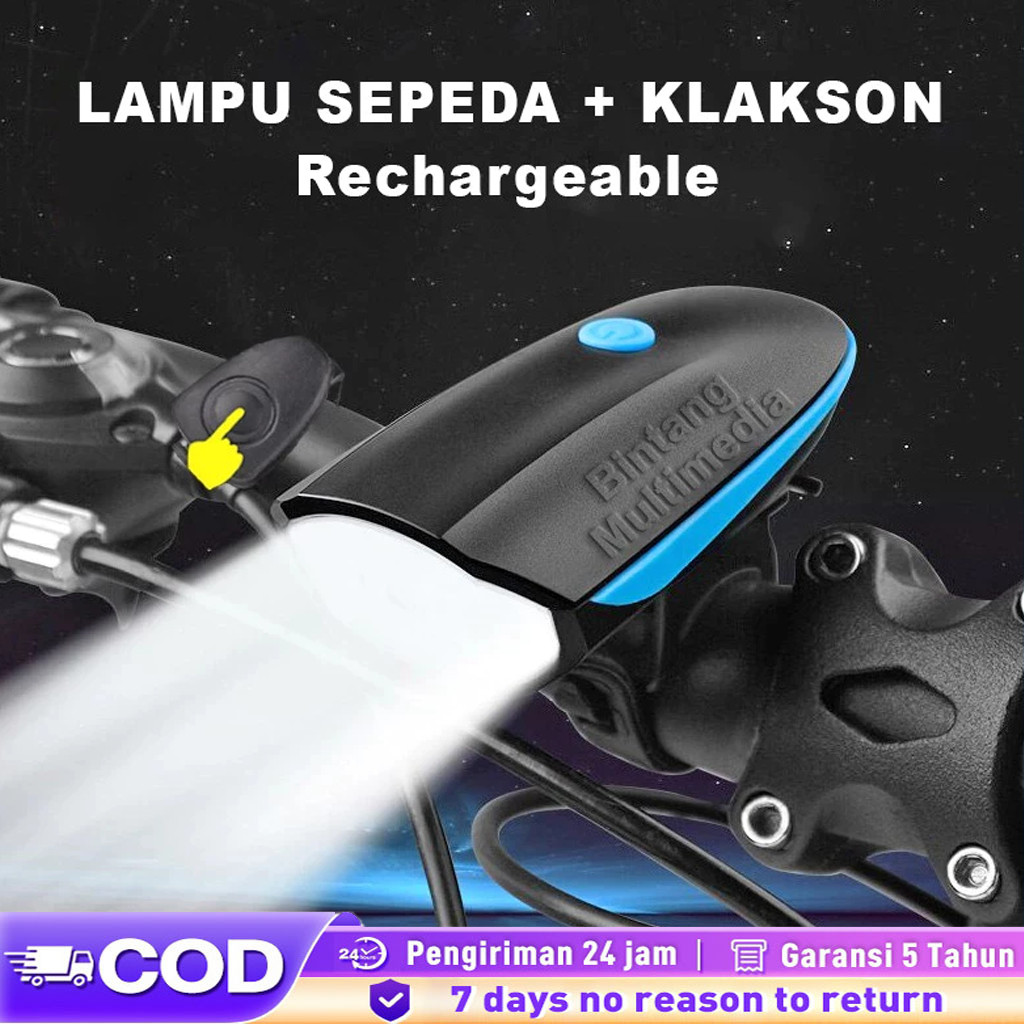 Lampu Sepeda dengan Klakson Tahan Air dan Tahan Hujan Sepeda / Sepeda Gunung Ringan / Lampu Depan Se