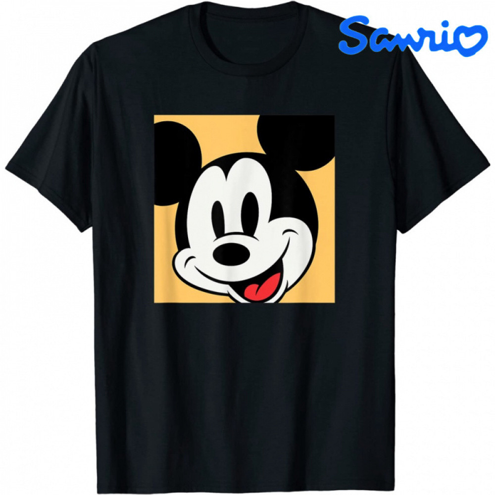 Sanrio Kaos Dewasa Disney Mickey Mouse Comic Black T-Shirt - Kaos Pria - Kaos Wanita - Kaos Laki Lak