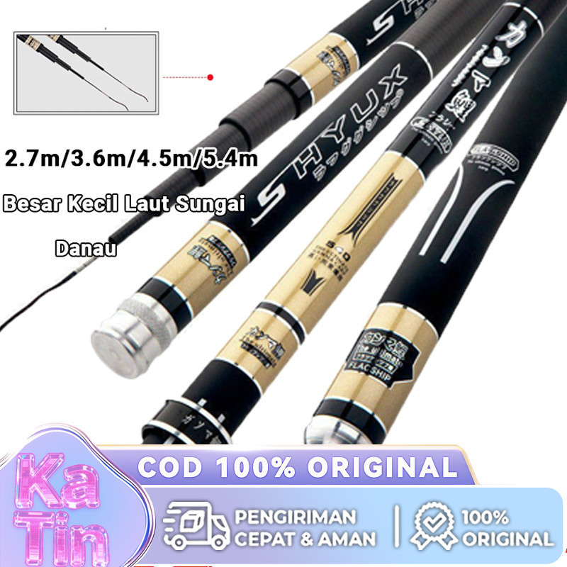 Joran Tegek Black Gold   Carbon Ringan Ekstra Kuat, Anti Karat Medium Hard, Ringan& Sensitif   Untuk