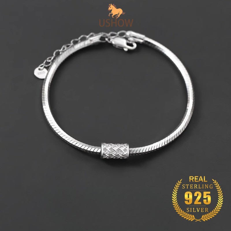 USHOW Gelang Perak S925 Perhiasan Pria