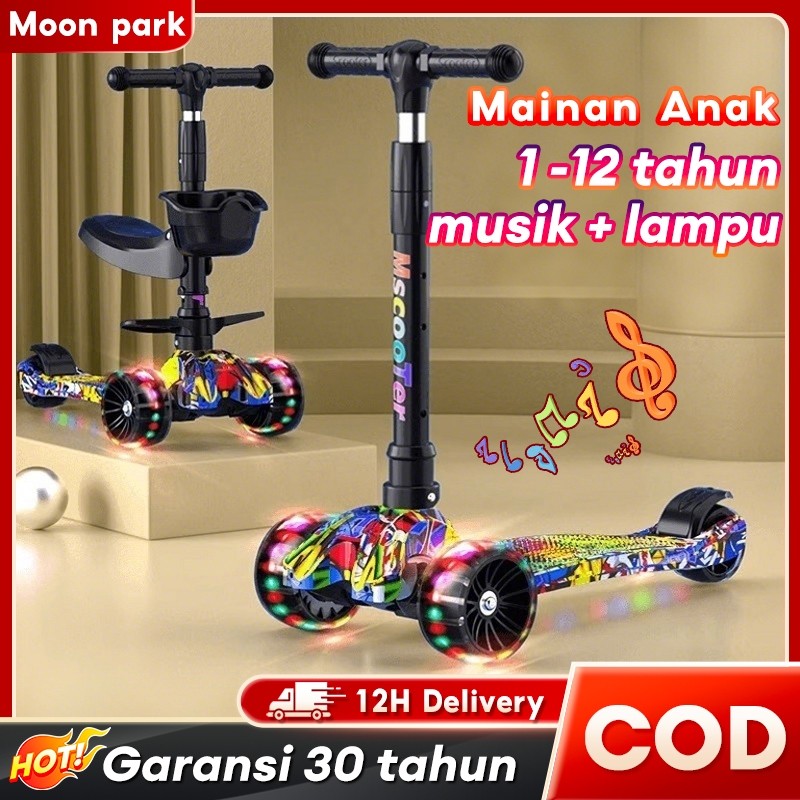 Sepeda Balance Skuter Anak Versi Deluxe Scooter perempuan skuter lipat Scooter Anak