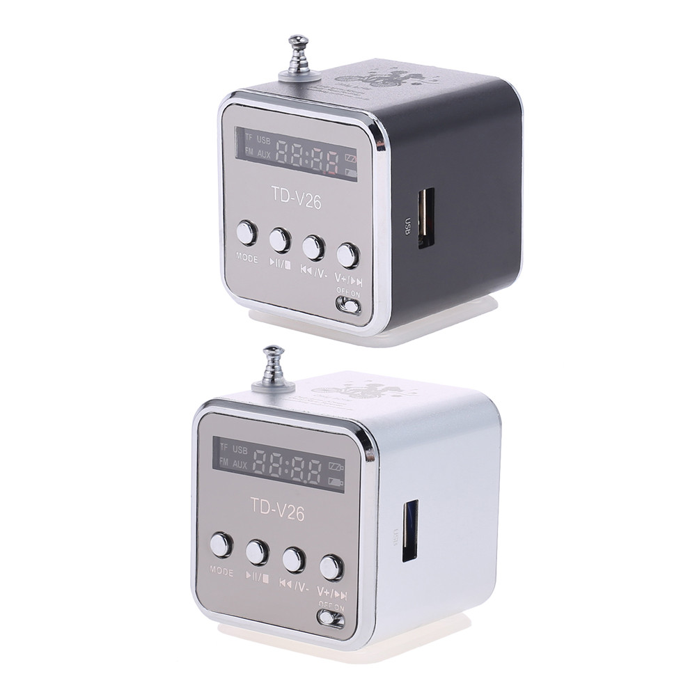 Portable TD-V26 Digital FM Radio Speaker Mini FM Radio Receiver /LCD Display Stereo Loudspeaker Supp