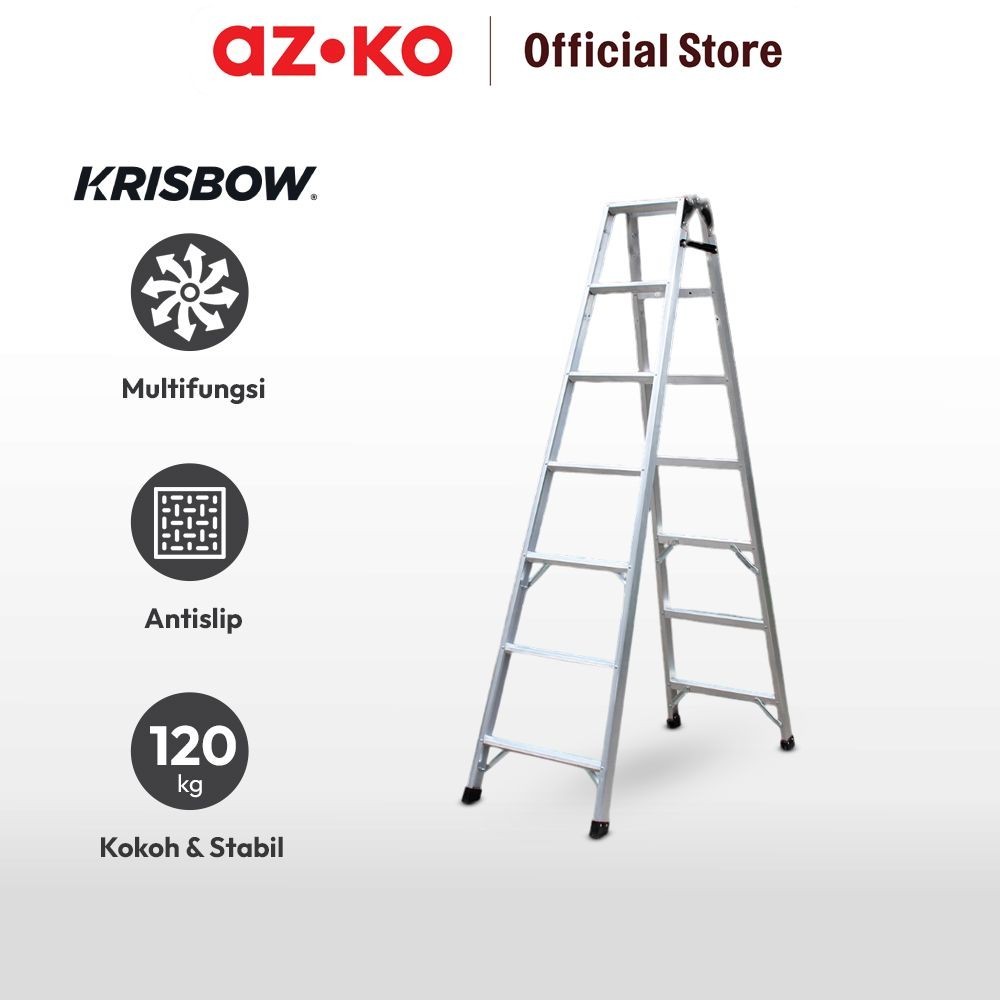 Krisbow 1.5 Mtr Tangga Lipat Aluminium Basic 2in1 5 Step - Ladder Peralatan Rumah Tangga Buka Tutup 