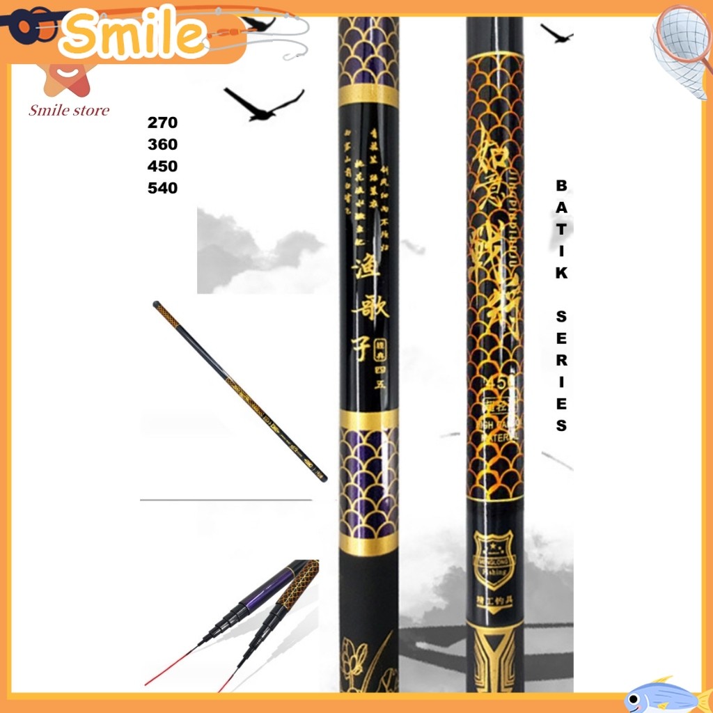 Joran Tegek Batik 270 360 450 540 Carbon Medium hard/joran tegek/joran tegak/Joran Pancing Portabel 