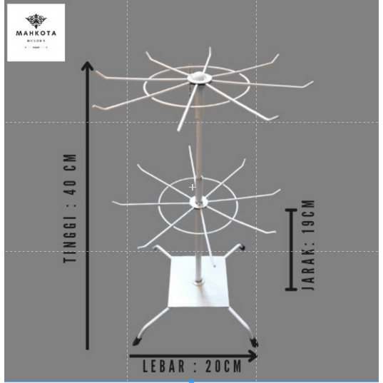Rak Display putar Matahari 2 susun gantungan aksesoris display