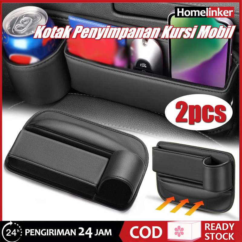 (COD) 2PCS Kotak Penyimpanan Kursi Mobil Universal Jok Organizer Mobil Car Seat Organizer Mobil Avan