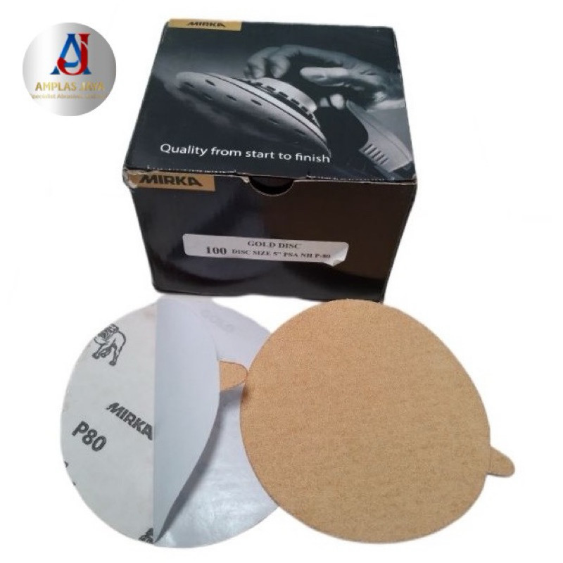 10 Pcs-Amplas bulat 5 inch stikit/double tape-Mirka Gold