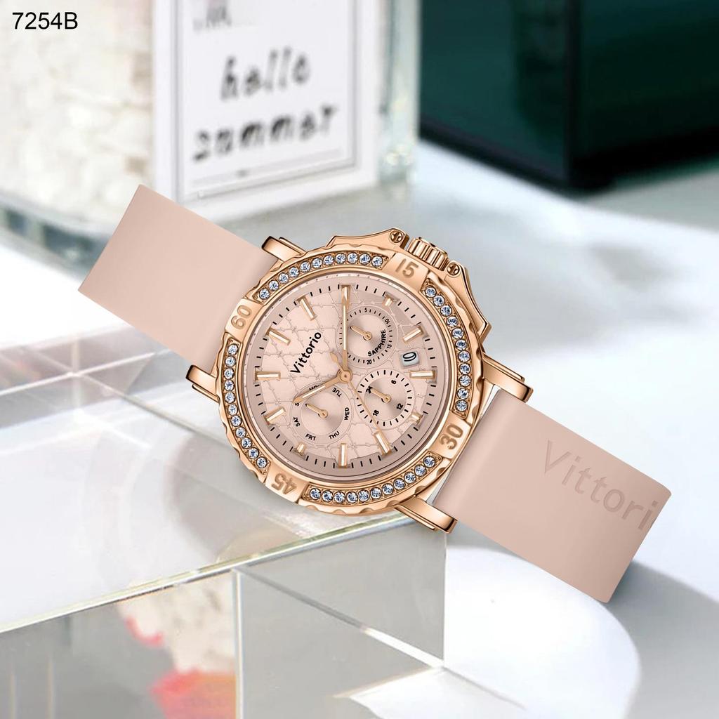 Jam Tangan  Jam Tangan Wanita Vittorio 7254B Rubber
