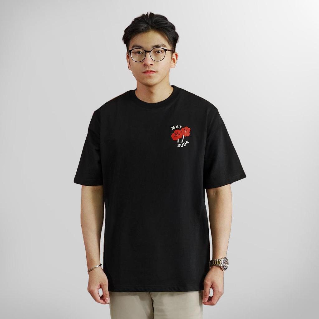 MATSUDA Soka Black Kaos Pria Oversize