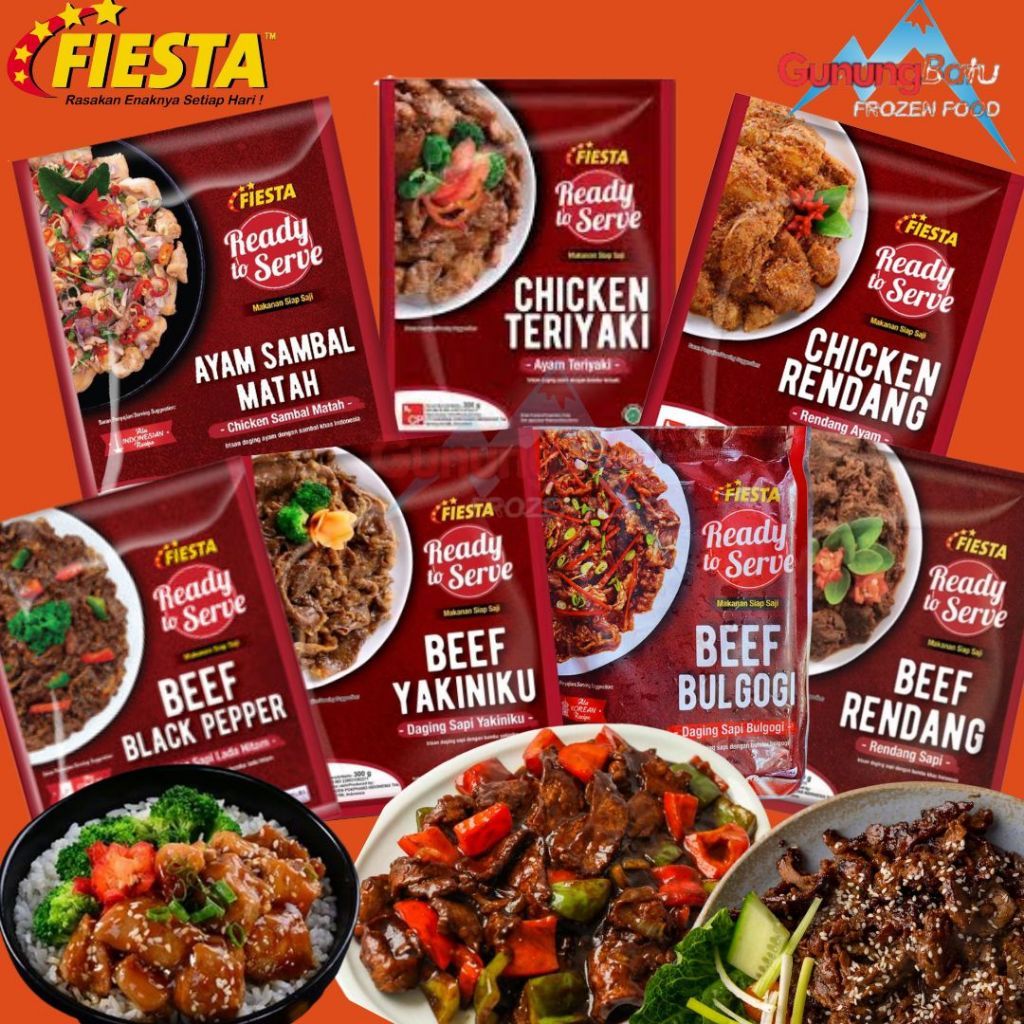 FIESTA RTS VARIANS 300GR (BEEF RENDANG/BEEF YAKINIKU/ BEEF BULGOGI/ BEEF BLACK PEPPER/ CHICKEN RENDA