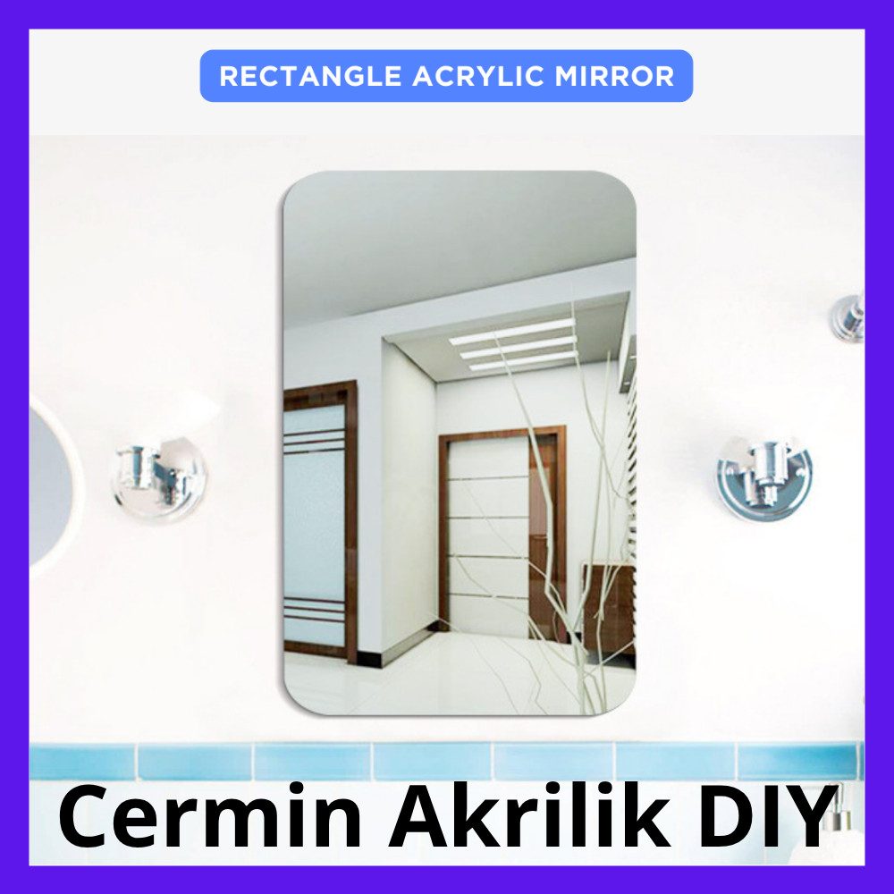 Cermin dinding tempel Cermin Stiker Tempel Dinding Cermin Akrilik DIY Bathroom Mirrors Acrylic
