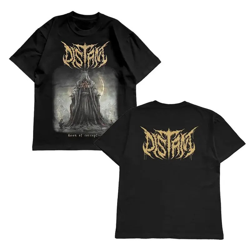 Mode Cetak Kaos lengan pendek Rock Hio Pop Street Trend pola band Distant Dead Core katun nyaman pot