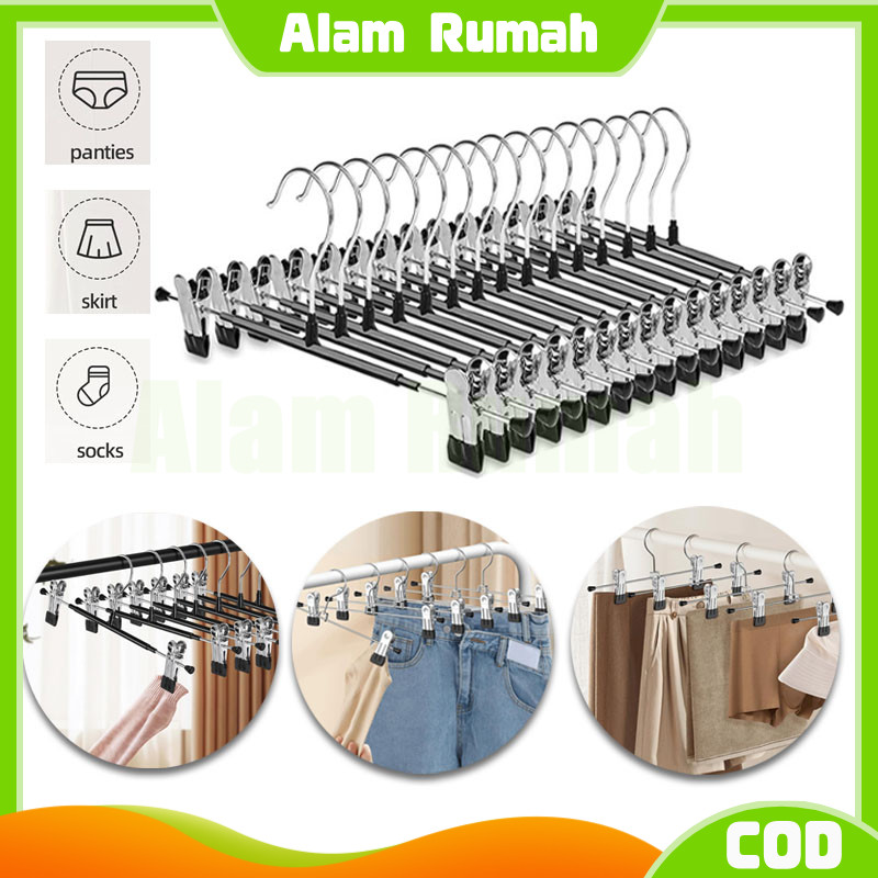 10pcs hanger jepit celana/stainless hanger jepit bahan/hanger clip stainless hanger jepit celana/