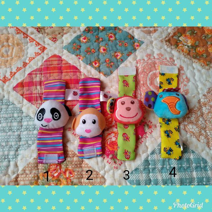 Wrist rattle/rattle bayi/rattle anak/boneka teether/gelang bayi