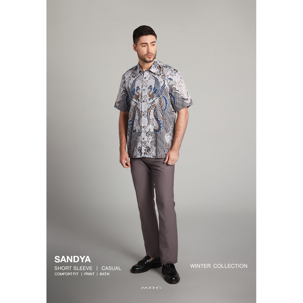 MOC - Kemeja Batik Pria Lengan Pendek Sandya - Brown