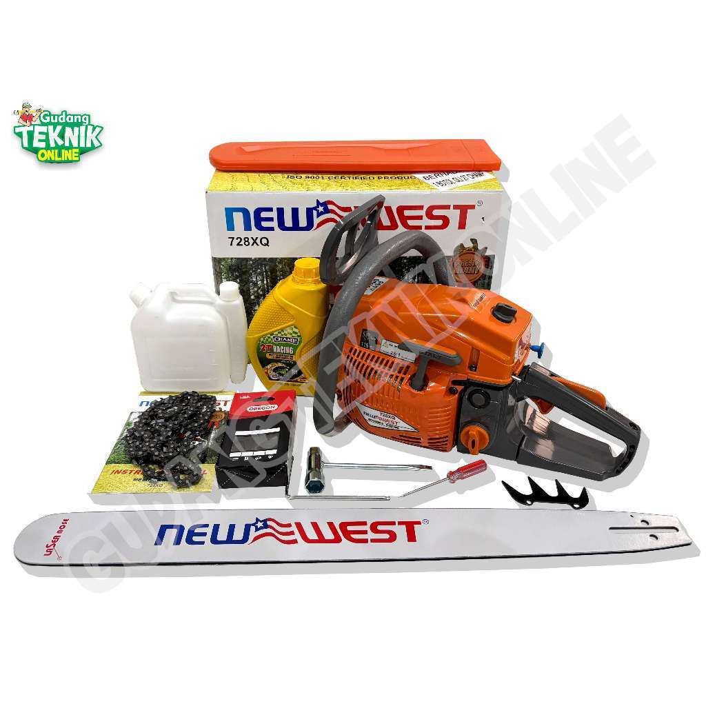 Mesin Chainsaw Belah Kayu 26" LASER 728XQ NEW WEST / Mesin Gergaji Potong Belah Kayu 26 Inch Laser 2