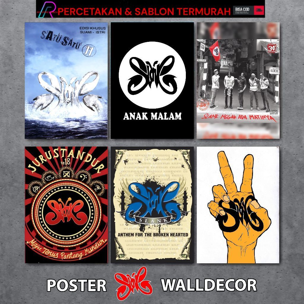 REDSTOREMERCH POSTER KAYU MDF SLANK - POSTER BAND SLANK PAJANGAN DINDING RUMAH - Poster dinding band