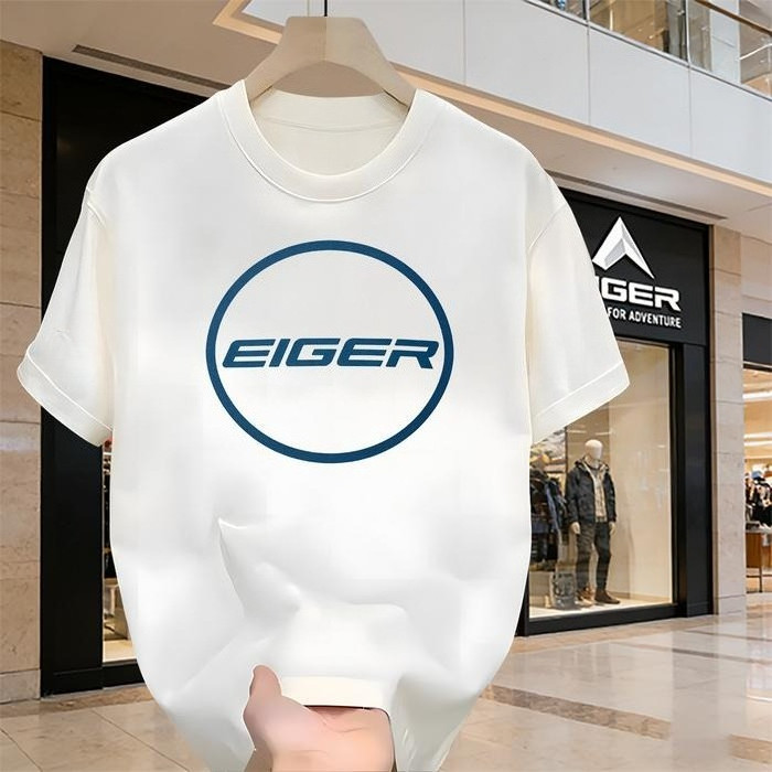 COD Kaos Eiger Logo S-5XL Biru Minimalis | Kaos Casual Pria Eiger Premium Nyaman - hitam, S