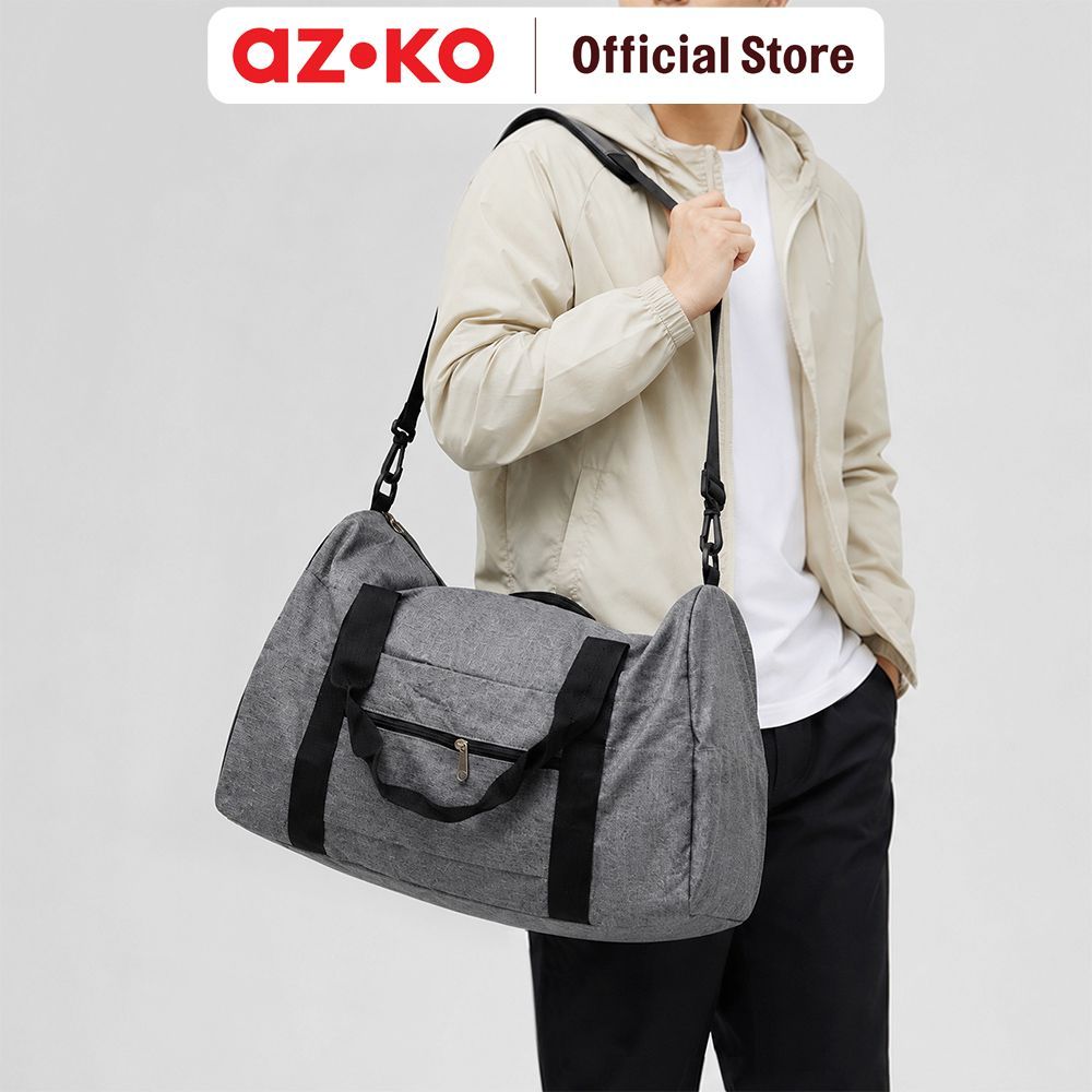 AZKO Passport Stacy Tas Duffle Lipat - Abu-Abu Tas Travel Gym Bag Weekender Bag Tas Jinjing