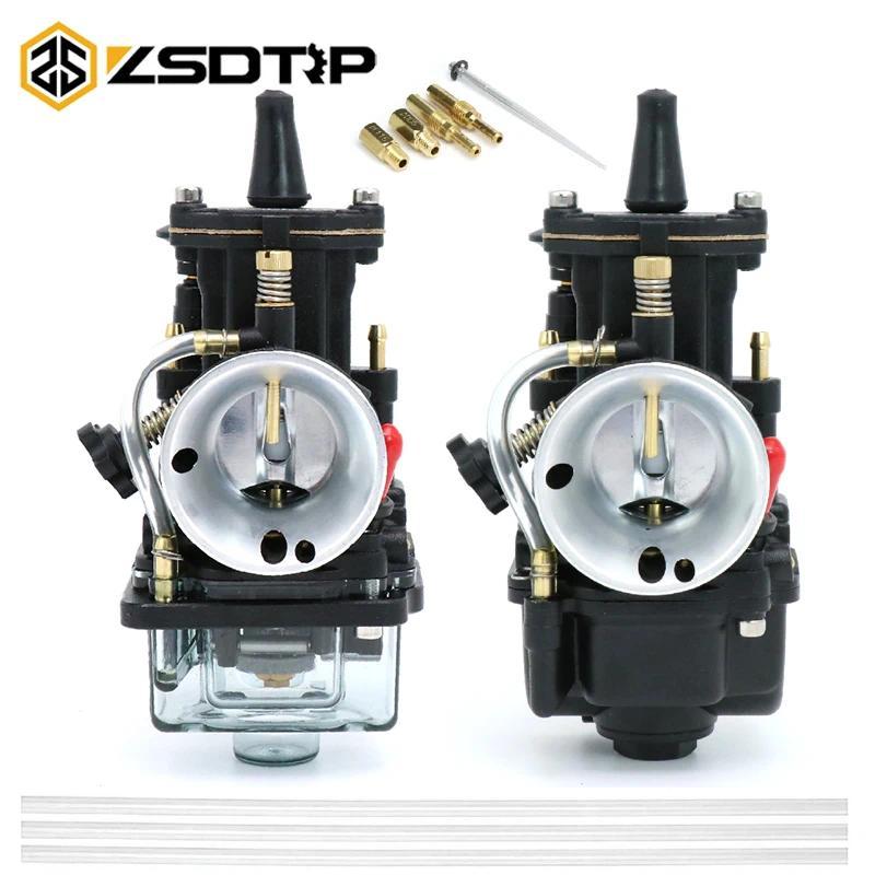 ZSDTRP Black Motorcycle Carburetor Keihin PWK 21 24 26 28 30 32 34mm Motocross Scooters with Power j