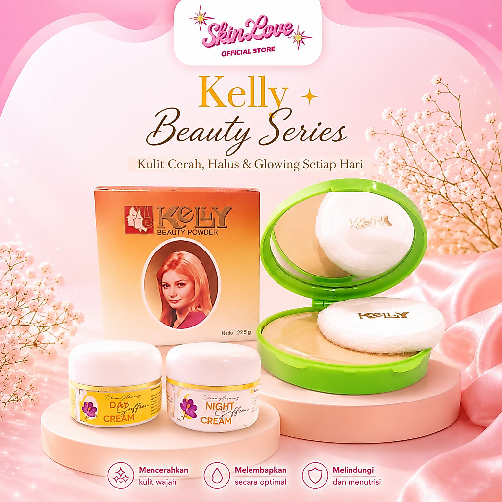 Bentala - Kelly Beauty Series Paket Cream Siang Malam Day Cream Night Cream + Bedak Kelly Original G