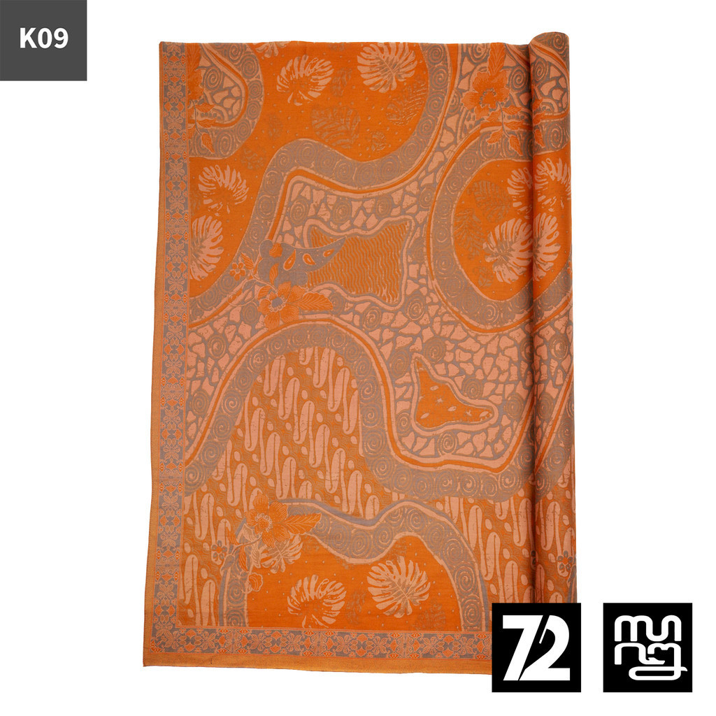 72 Batik - Kain Batik Bahan Katun Motif Parang Naru Roll Warna Ungu Coklat 725986