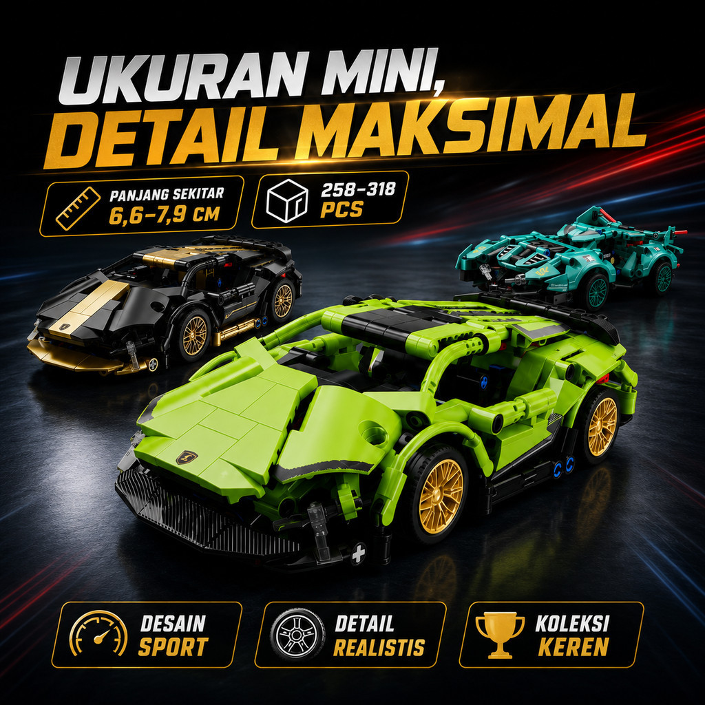 Mr.Toys Mainan Balok Susun Mini Block Mobil Balap 1:20 300+ Pcs DIY Racing Car Hadiah Anak Koleksi M