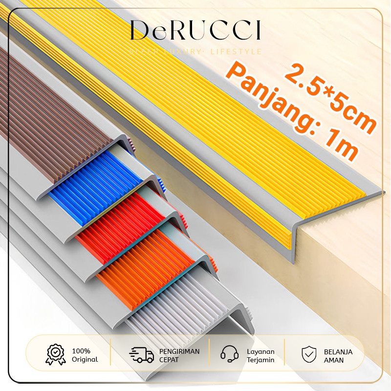 Karet Ujung Tangga / Stepnosing Karet / Lis Karet / Lis Tangga Karet Panjang Dengan Perekat