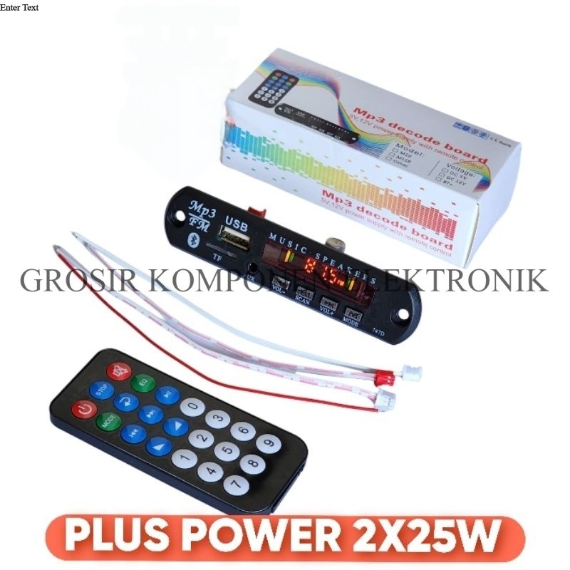 Modul Mp3 Bluetooth Plus Power Amplifier 2x25W 50W Murah Berkualitas