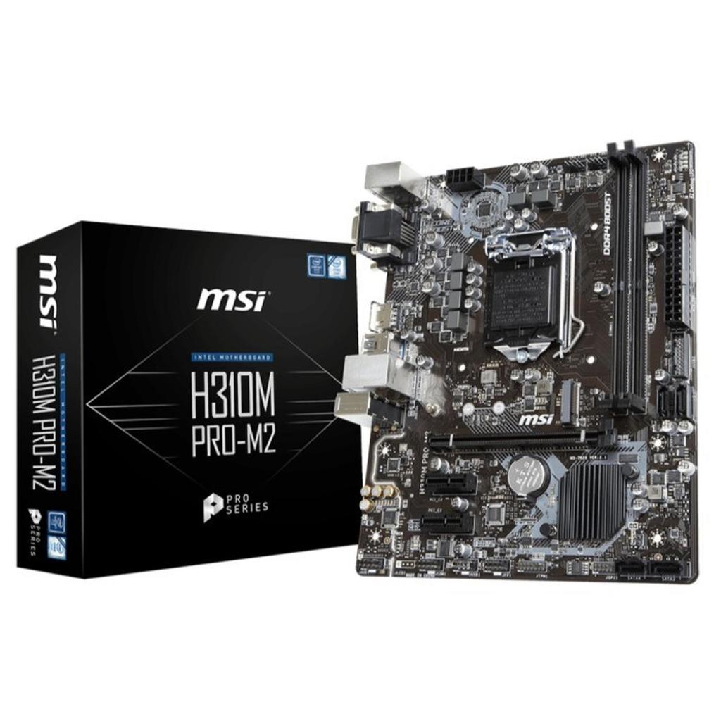MSI Motherboard Mobo H310M PRO-M2 Intel LGA1151 - H310 DDR4 SSD M.2 M2 NVMe mATX Micro M-ATX - Garan
