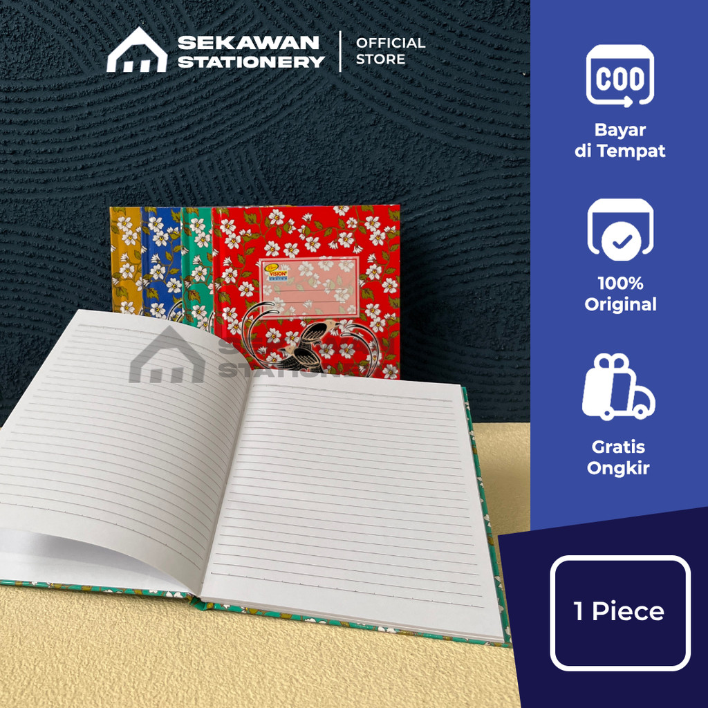 [PCS] Buku Hard Cover Vision Kwarto Isi 50 100 200 Lembar Buku Kas Catatan Akuntansi Agenda Kerja Mu