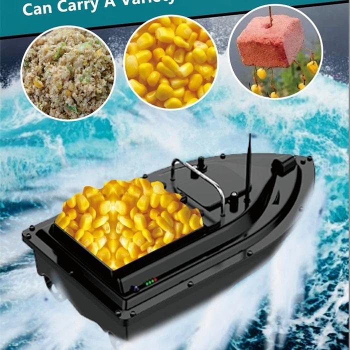 Perahu Mancing Fiber / Alat Pancing Remote Control 6-8H 500M Double Lampu Mancing Malam Dan Umpan Pa
