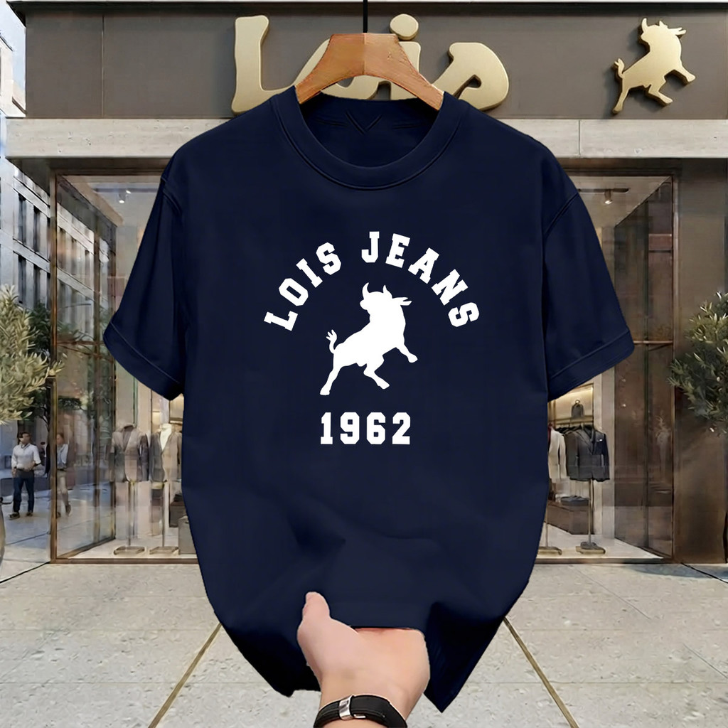 Kaos Lois Jeans Pria T Shirt Distro Navy 100% Original Model Terbaru 2026 Cotton Combed 24s Asli Baj