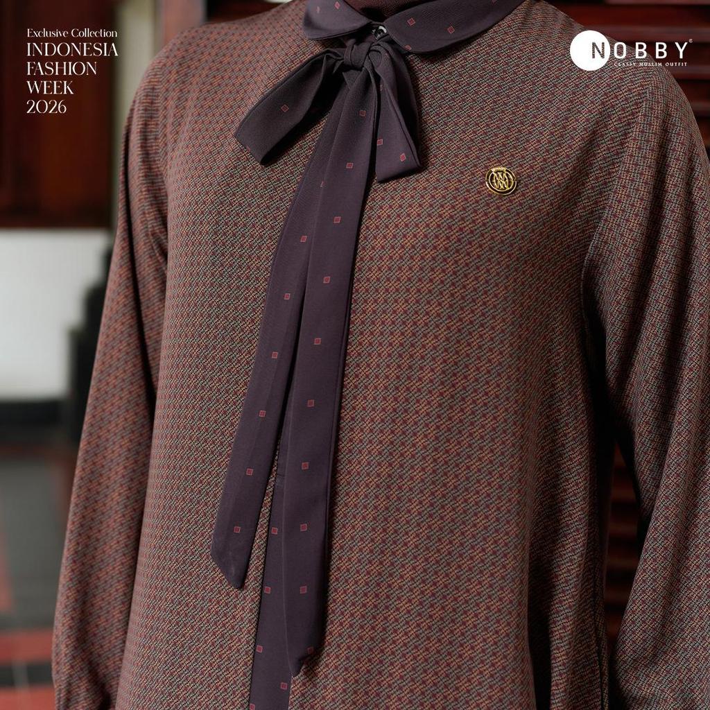 PROMO TERBARU Nobby Aksara Dress Gamis Muslim Wanita Bahan Woolpeach Ultimate