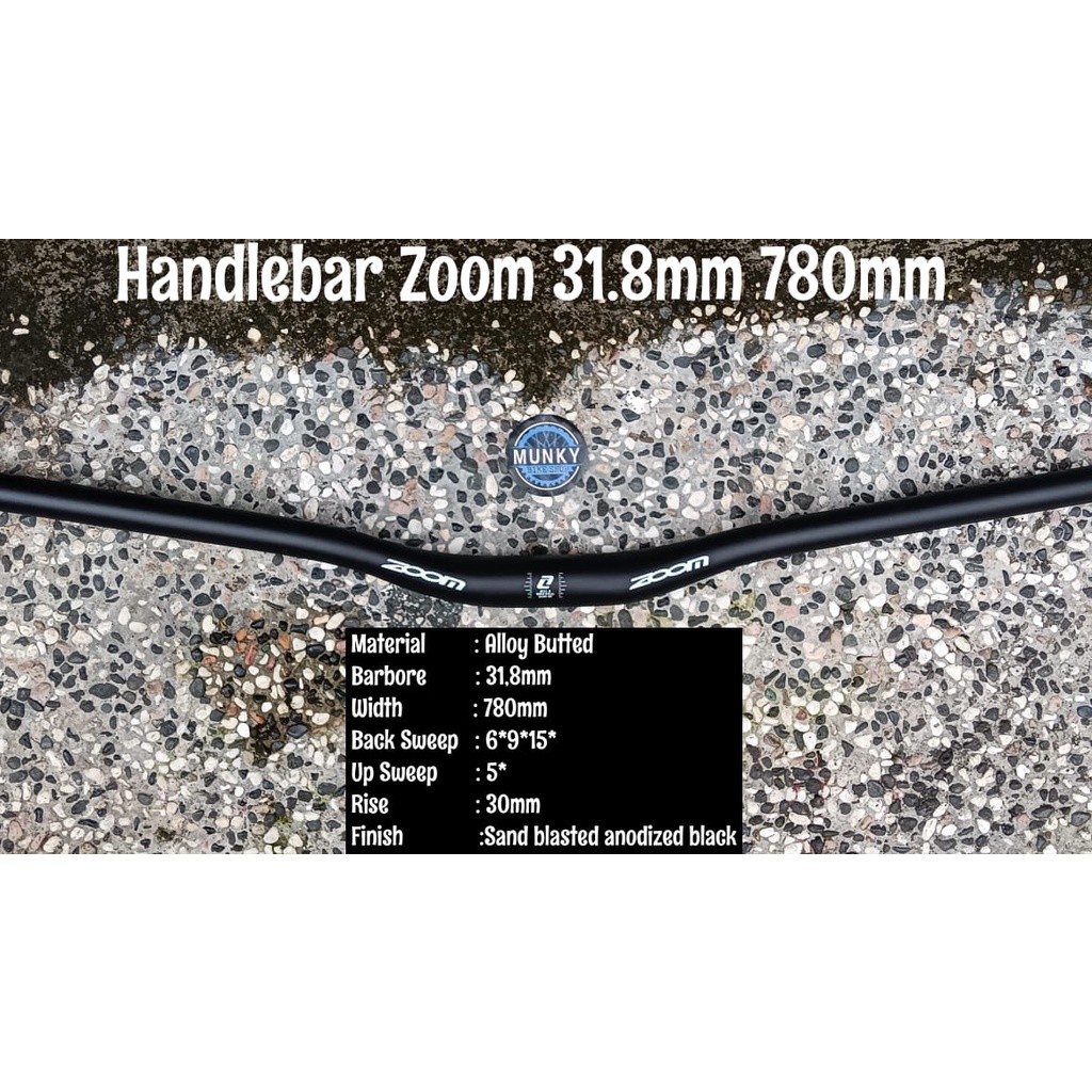 Foto Zoom Handlebar Stang 31.8 oversize 31.8mm x 780 rise 30 untuk XC AM enduro alumunium not carbon Entity