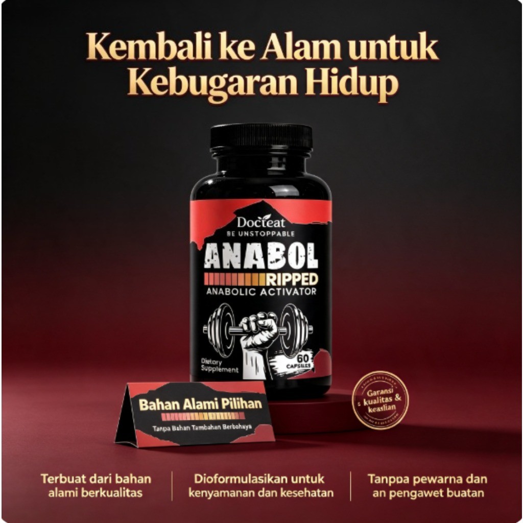 Docteat Anabol Robek Aktivator Anabolik 60 Kapsul untuk Mendukung Pembangunan dan Pemulihan Massa Ot