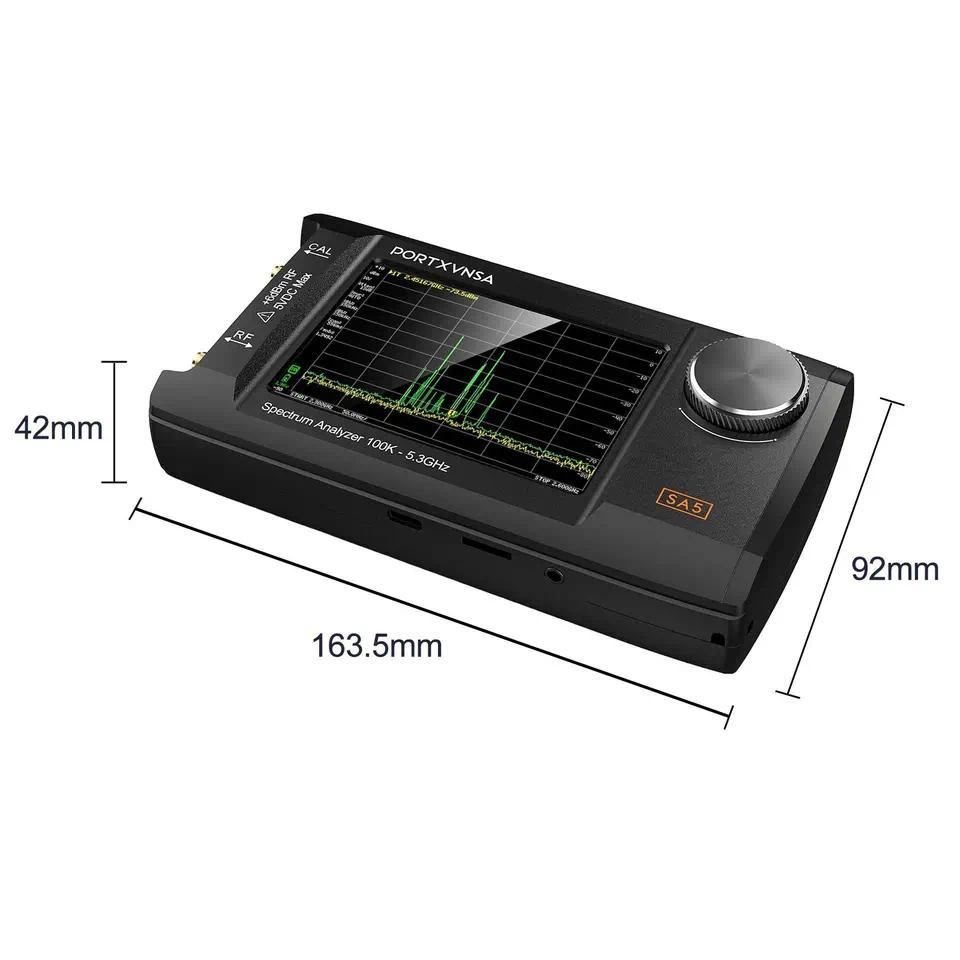 New PORTXVNSA SA5 Multifunctional Handheld Spectrum Analyzer 100k-5.3GHz 2-in-1 4 Inch IPS LCD Signa