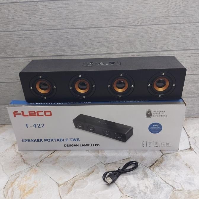 Speaker Bluetooth FLECO F-422 | Speaker Aktif Portable Full Bass Bisa (Bluetooth/PC/Laptop/TV) | Bar