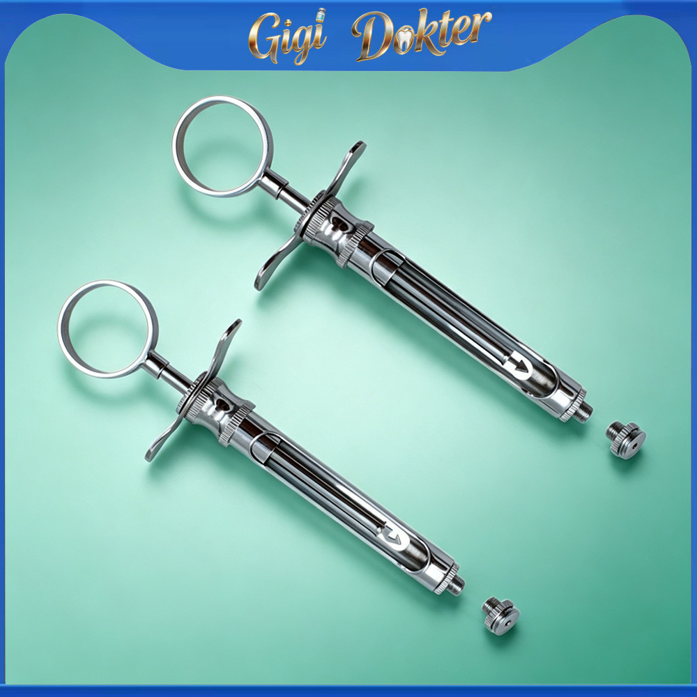 Dental Citoject Manual Aspirating Syringe Bahan Stainless Steel / Suntikan Aspirasi Manual Citoject 