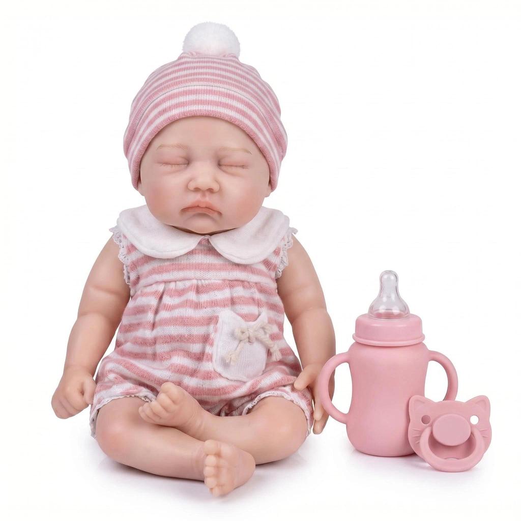Collectible Doll 13inch Soft Platinum Solid Silicone Doll NPK Reborn Doll in Silicone Version Elasti