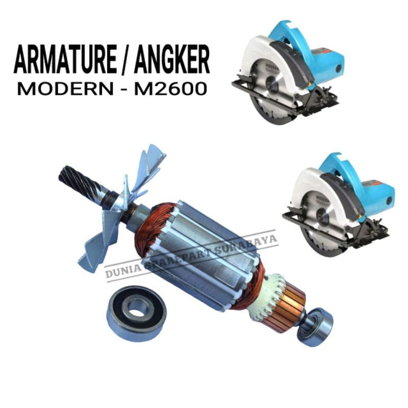 DaniCV Sparepart Armature Modern Mesin Circular Saw M-2600 / Angker Dinamo Mesin Gergaji Kayu M2600 