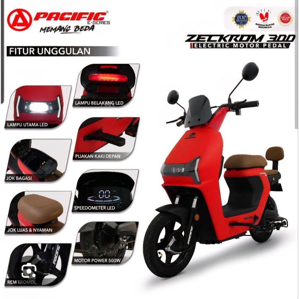 NV SEPEDA LISTRIK NEW PASIFIC ZECKROM 300 & NEW ZECKROM 200 & NEW ZECKROM 500 GARANSI RESMI TERMURAH