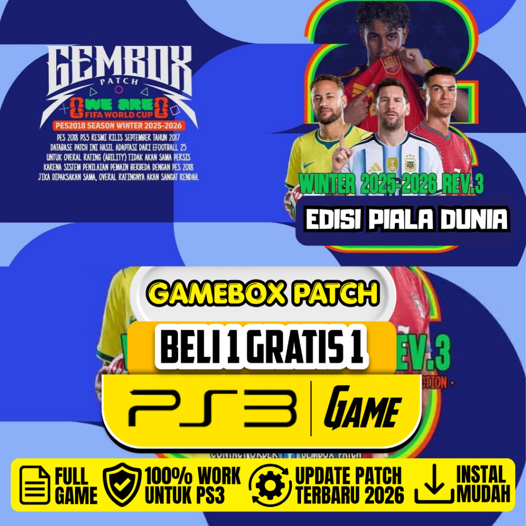 GAMEBOX PATCH PES 2026 UPDATE WORLD CUP TERBARU PS3 HEN