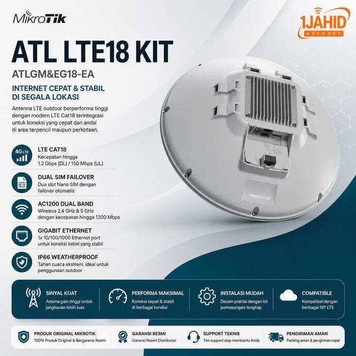 MikroTik ATL LTE18 Kit ATLGM&EG18-EA Router 4G LTE Cat18 Outdoor Antena Long Range Gigabit CPE