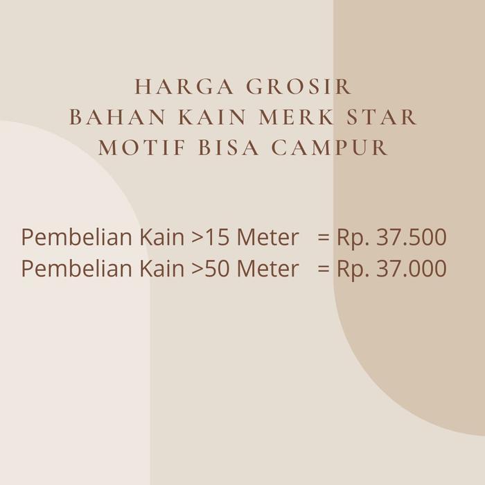 Bahan Kain Sprei Star - Harga Grosir Semua Motif