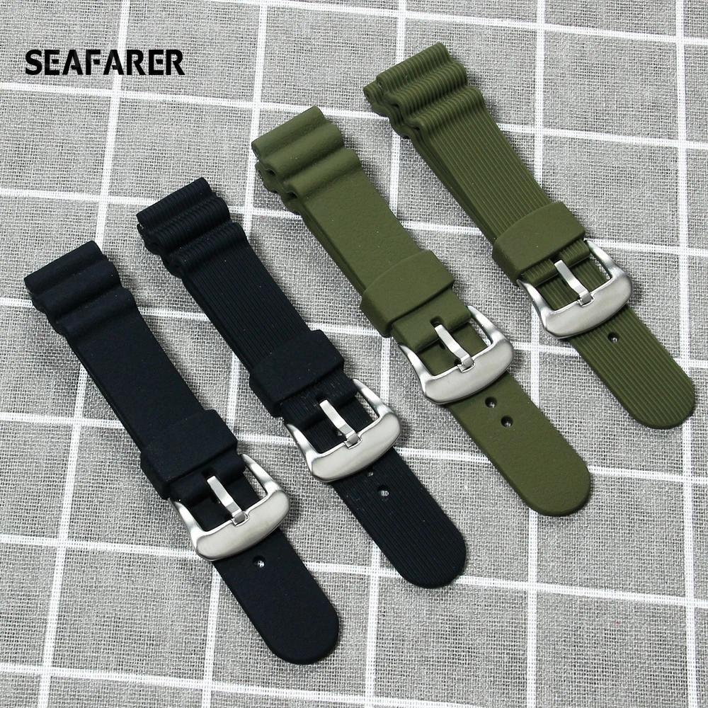 22MM Diving Rubber Watch Strap For Seiko Diver Scuba Watchband Seiko PROSPEX Watch Band SKX007 Wrist