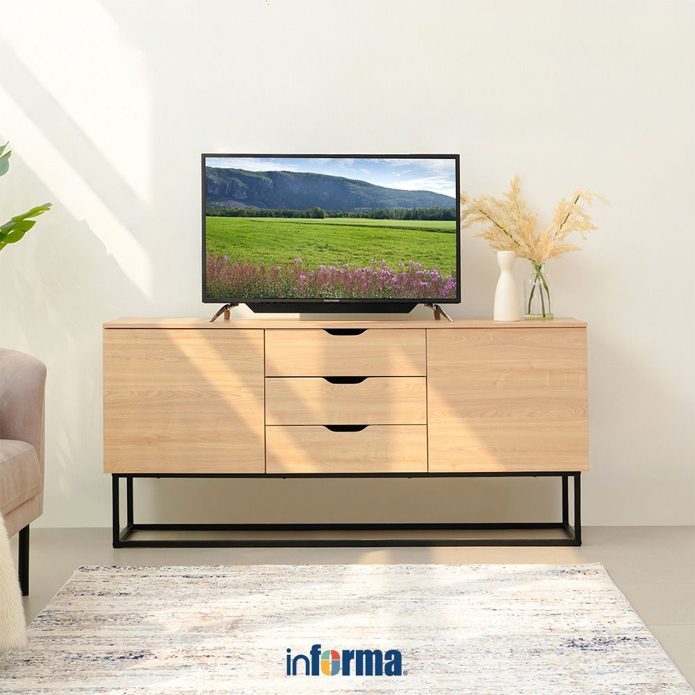 Informa Jesse Rak TV High - Cokelat Oak Cabinet TV Stand Meja TV Lemari TV
