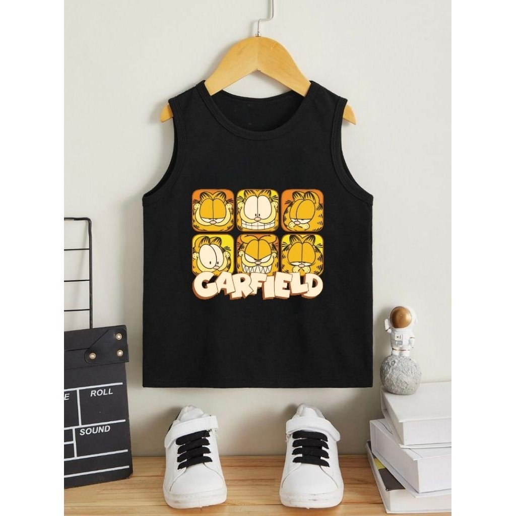 KAOS SINGLET/LETBONG ANAK UNISEX GARFIELD USIA 2-9 TAHUN/DALAMAN ANAK PEREMPUAN & LAKI-LAKI