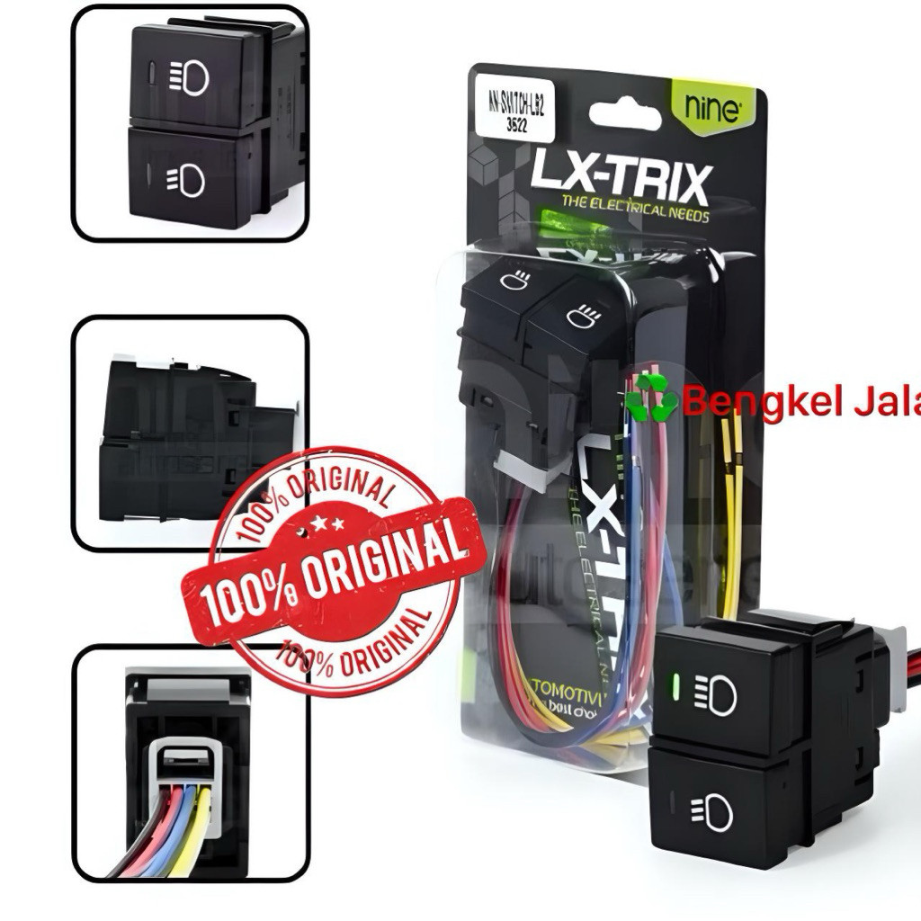 SAKLAR MOTOR MOBIL 3 MODE  SWITCH 2 TOMBOL FOGLAMP LAMPU TEMBAK 3 MODE NINE LUMINOSLED UNIVERSAL